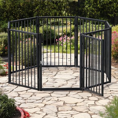 Barrière pour chien preto en aço 240 x 120 x 76 cm (1/5)