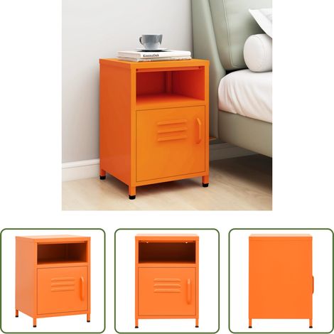 vidaXL Étagère - Table de chevet Orange 35x35x51 cm Acier (1/5)