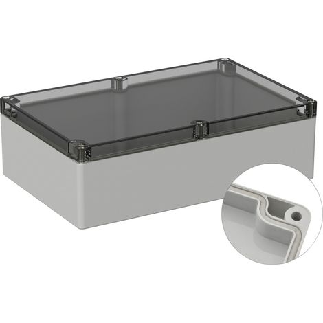 TRU COMPONENTS TC-9065576 Outdoor-Gehäuse 300 x 230 x 85 Polycarbonat Lichtgrau (RAL 7035) 1 St. (1/2)