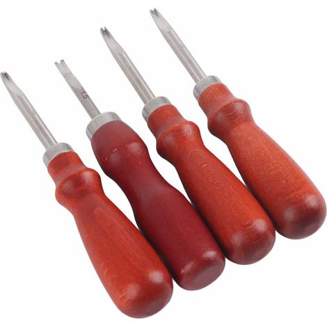 4-teiliges Set Leder-Schneidmesser, Entgratungsschärfer, Schneidwerkzeug, handgefertigt, DIY-Lederveredelung (1/5)