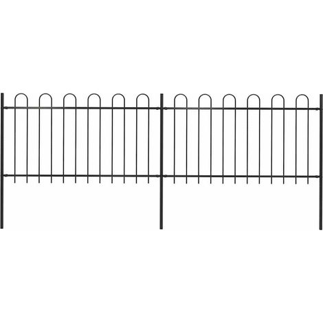 vidaXL Clôture de jardin avec arceau en acier 337 x 100 cm Noir (1/4)