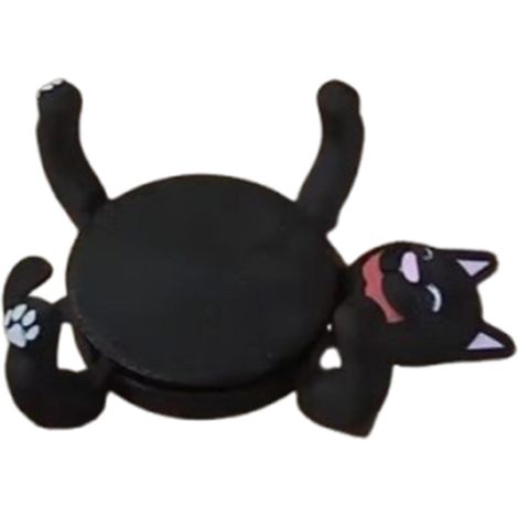 Posavasos de gato impresos en 3D, divertido soporte para tazas con forma de gato, posavasos creativos con forma de gato, decoración de mesa de café para amantes de los animales (negro) (1/5)