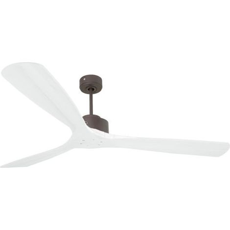 Modulo de KlassFan - Super destratificateur et ventilateur DC 166 cm Chocolat pales bois blanc sans Lumière  30 à 60 m²