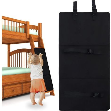 Bunk bed ladder cover: 78 x 38 x 1.5 cm, foldable, padded, reinforced safety, black (1/4)