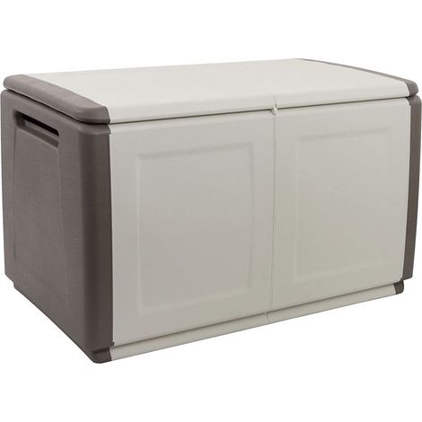 Baule Portatutto in Polipropilene - Multiuso e Capiente - Colore: Tortora/Ecru - Misure: cm 96x53x57h (1/10)