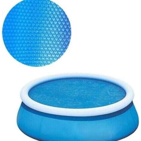 FENOPLASTICACouverture solaire pour piscine, couverture isolée ronde de 1,80 m, couverture bleue pour spa, couverture solaire anti-poussière pour piscine, convient aux piscines hors sol/enterrées et a (1/4)