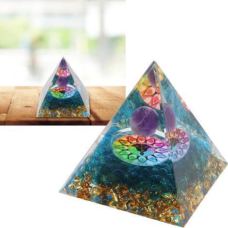 Pyramide de Cristal Épurée Énergie Positif pour Méditation Yoga Spiritualité - 5 cm Crystal Epoxy Déco Ésotérique (1/5)