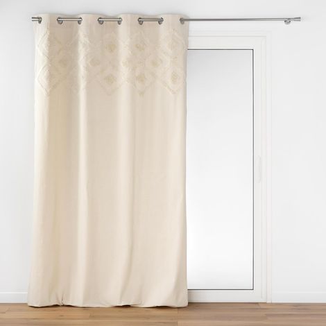 Rideau à Oeillets (140 x 240 cm) Inca Naturel, Coton & Polyester avec Top Tufté (1/5)