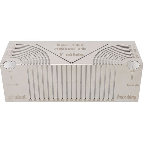 Herramienta de marcado de arco angular, trazador de arco lineal multifuncional, herramienta de dibujo de líneas paralelas para carpintería, metalurgia y tuberías S (23 cm/9,06 pulg.) (1/5)