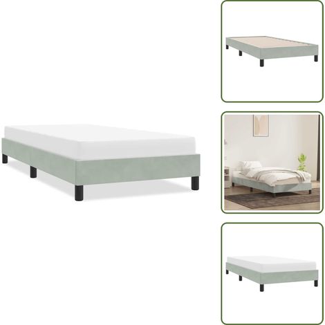 vidaXL Cadre de lit sans matelas gris clair 90x220 cm velours (1/5)