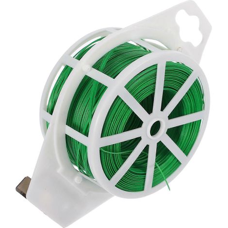 Attache métallique de support pour jardin, pour usage domestique et horticole, verte, 14,50 x 10,00 x 4,80 cm, 1 rouleau (1/5)
