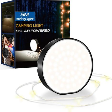 Guirlande lumineuse et lanterne solaire 2 en 1 pour le camping – Éclairage d'ambiance et de secours LED étanche (1/5)