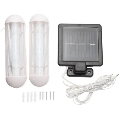 Lampe double solaire suspendue type guinguette – Deux points lumineux en série – Idéal pour pergola-lot de 2