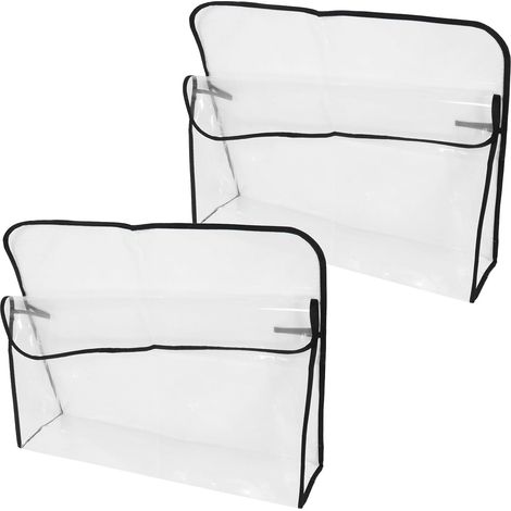 Housses de Chaise de Coiffeur Installation Facile Transparentes en PVC 2pcs, Imperméable pour Dossier Nettoyage Simple, pour Salon de Coiffure (1/5)