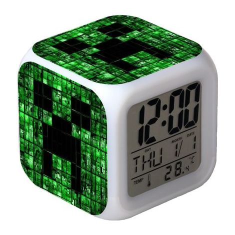 Digitaler Multifunktionswecker Minecraft-Wecker LED-Edition
