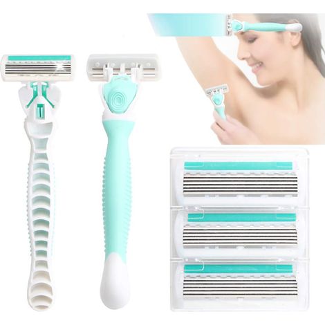 Razor - 6 Lames - Poignée Antidérapante - Pour Femme - Avec 4 Cartouches de Rechange - Boîte de Rangement Incluse (1/5)