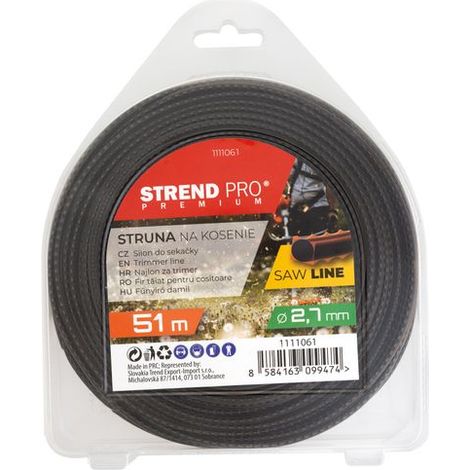Nylonfaden zum Mähen Strend Pro Premium SawLine 2,7 mm, L-51 m, gezahnt