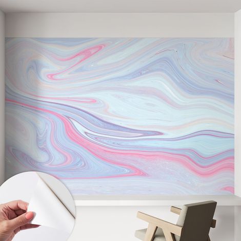 Papier peint adhésif décoratif pour chambre et salon Design moderne à poser facilement Tourbillon pastel 152x104 cm (1/5)