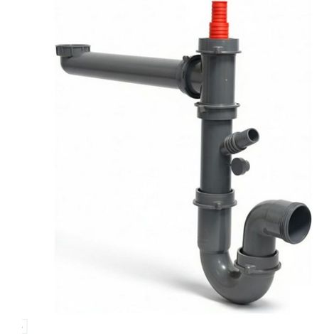 Franke – Siphon de sol 1 cuve – Tubulure gain de place pour évier – Sortie filetée 40x49 – Montage sous évier facile