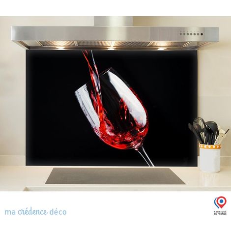 Fond de hotte : Verre de vin rouge - Verre trempé - 90 cm - 60 cm (1/5)