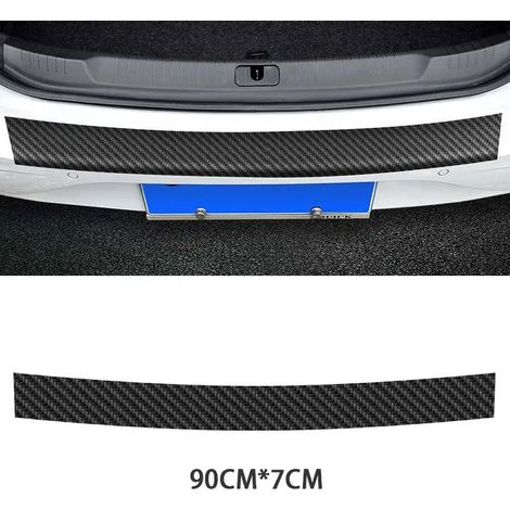 (1 pièce) Bandes de protection anti-rayures pour seuil de porte de voiture,motif fibre de carbone noire,autocollant de protection anti-coups de pied pour porte arrière (1/3)