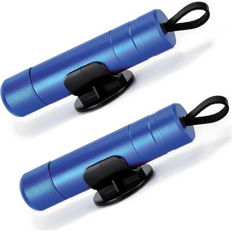 Martello di sicurezza per auto, rompivetro e taglia cinture di sicurezza, strumento di uscita di emergenza 2023 (2Blu) - AquaForge (1/5)