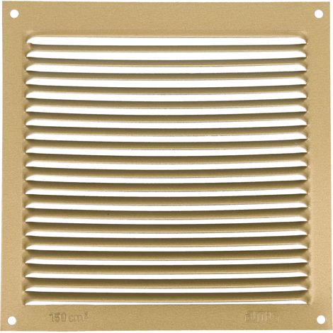 Grille de ventilation carrée en Aluminium Grilles d'aération pour sortie d'air Idéal pour plafond de cuisine et de salle de bain Dimensions : 170 x 170 mm Couleur: Dorée (1/5)