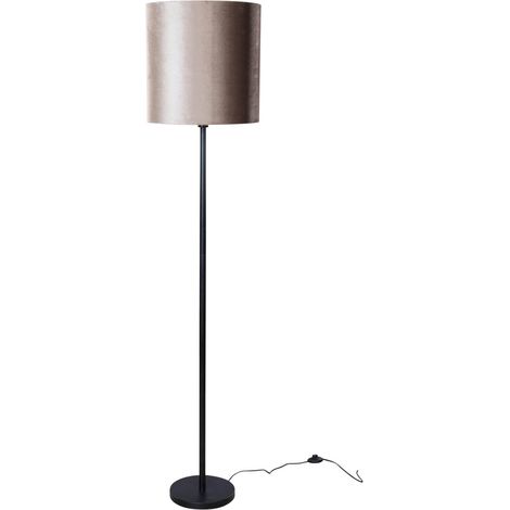 Stehleuchte Schwarz mit Taupe Samt-Schirm 50cm - Simplo