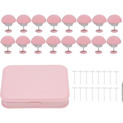 Set 16 clips fixatoare pentru plapuma, forma ciuperca, roz, pentru acasa (1/5)