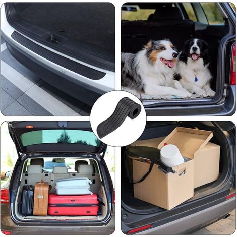 Protection Pare Choc Voiture,90cm x 7cm Protection de Seuil de Chargement en Caoutchouc, Protecteur Pare-Chocs Arrière Autocollante,Compatible avec la Plupart des Voitures (1/3)