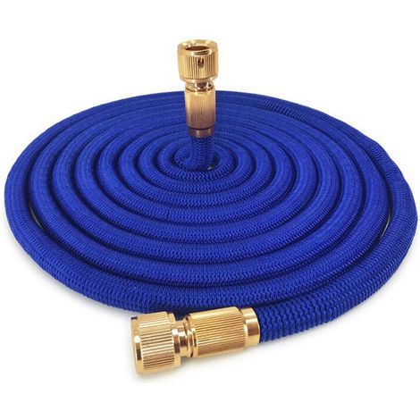 Ausziehbarer Gartenschlauch, robust und langlebig, leicht und auslaufsicher, geeignet für den Außenbereich (blau).