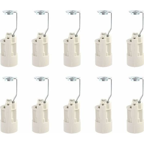 Culot pour ampoule E14 Douilles de Lampe E14 Réglables Convertisseur Douilles E14 Douille à Baonnette Support 10 PCS (Blanche) (1/5)