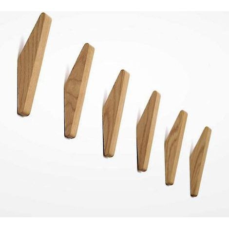 Set mit 6 Vintage-Holzhaken, Tragkraft 5 kg, Wandhaken, Bademantelhaken, Huthaken, Mantelhaken, Mehrzweckhaken, Schlüsselhaken (Set) (1/4)