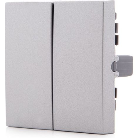 Tecla Partida Panasonic Novella Interruptor/Conmutador Doble, Color Plata (Compatible Mecanismo Karre)