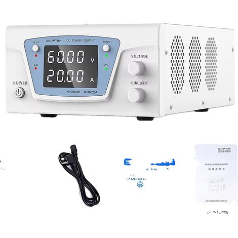 Alimentation électrique DC, Contrôle numérique programmable, Courant de sortie réglable, KPS6020D 60V 20A, 220V-a (1/2)