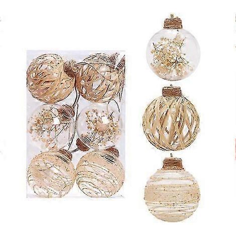 Boules décoratives (lot de 6) - Décorations de Noël incassables pour sapin, mariage et fêtes - 8 cm (1/3)