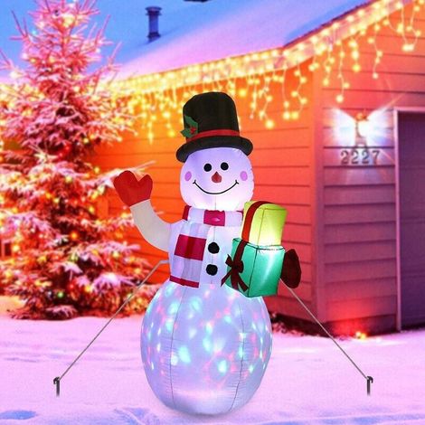 Bonhomme De Neige Gonflable - 152 Cm - Avec Ventilateur Intégré Et 4 Led - Pour Jardin Extérieur Ou Intérieur - 1 Pièce (1/5)
