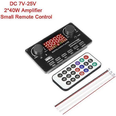 Carte décodeur MP3/WAV 2 x 40 W, Bluetooth 5.0, amplificateur 80 W, compatible USB, carte TF, radio FM, lecteur MP3, haut-parleur, kit mains libres audio pour voiture (1/5)