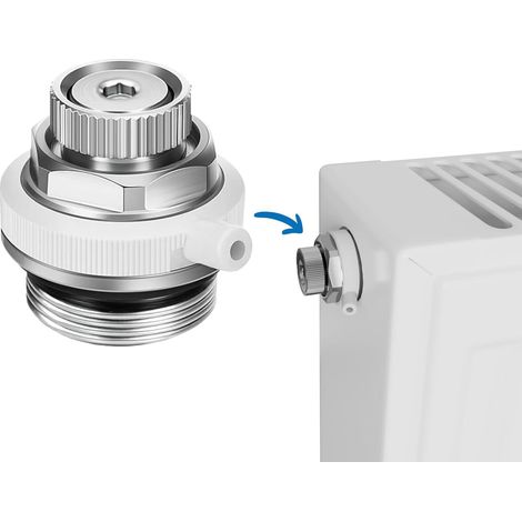 1 x Fully Automatic Radiator Bleeder 1/2 Inch Nickel Plated Brass Bleed Plug with Check Valve Self-Sealing for Heating Systems (1/5)