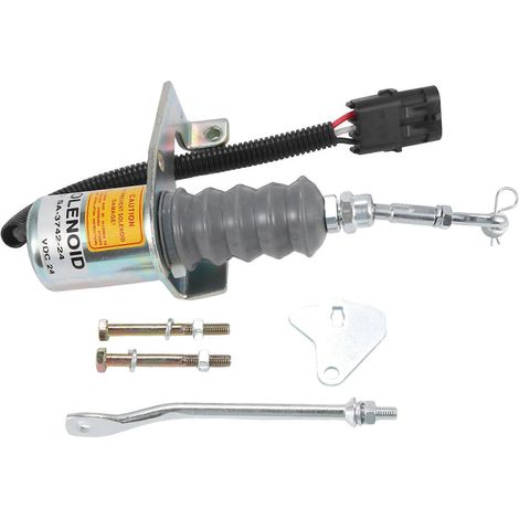 1 jeu d'électrovanne d'arrêt moteur diesel 24 V 1751ES SA-3742-24 pour véhicules de chantier (1/5)