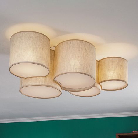 [GEBRAUCHT] B-Ware Euluna Deckenleuchte Mona Nature Lampe Leuchte Deckenlampe 5 Fl E27 Leinen Na257