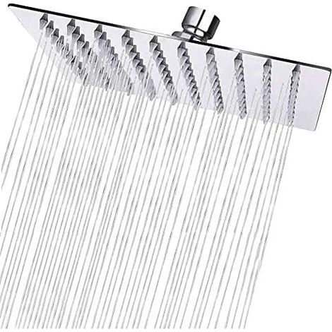 Soffione doccia a pioggia quadrato in acciaio inox Ulisem da 50 cm - Soffione doccia ad alta pressione, risparmio idrico, anticalcare, rotazione a 360°, facile installazione (1/4)