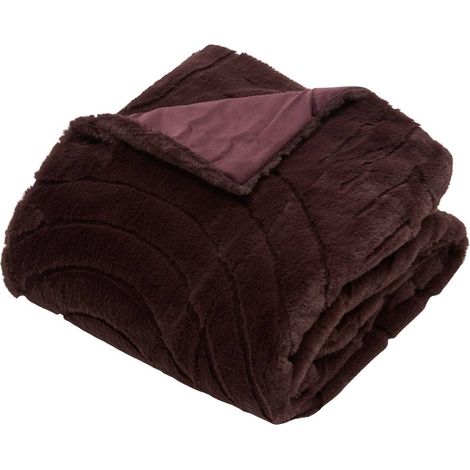 Plaid Arka 120x160cm effet fausse fourrure marron - Atmosphera créateur d'intérieur (1/3)