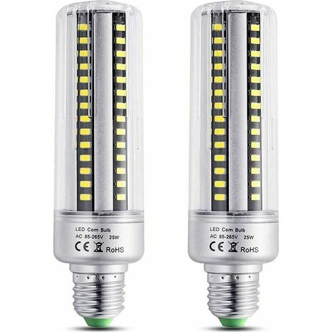 Ampoule E27 25W LED Blanc Chaud 3000K, 2500LM de Haute Luminosité, Équivalent Halogène Ampoule 200W, Non-dimmable, E27 LED Ampoule de Maïs pour Plafonnier, lot de 2 [Classe énergétique A+] (1/5)