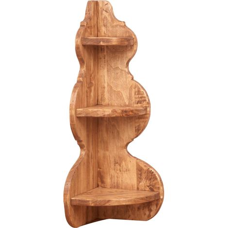Étagère d'angle Murale en Tilleul L22,5 x PR22,5 x H61,5 cm – Étagères de Cuisine Peu encombrantes – Étagères d'angle pour Mur en Bois – Étagères en Bois