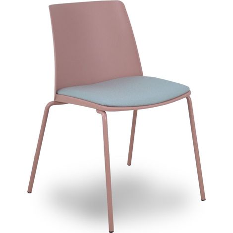 Pack 4 sillas Orgaz bali gris claro carcasa rosa y chasis rosa
