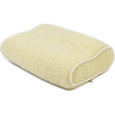 VISCO orthopädisches Profilkissen 30 x 50 cm – Bezug aus cremefarbener Merinowolle