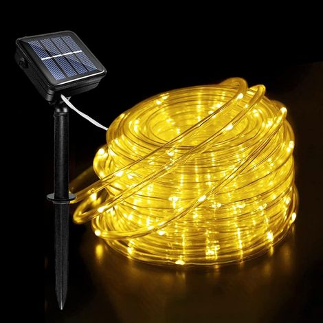 22M 200LED Tube Lumineux Solaire, Étanche Guirlande Lumineuse Tube avec 8 Modes d'Éclairage, Solaire Ruban Lumineux pour Jardin Noël Mariage Fête Extérieur Intérieure Décoration (1/5)