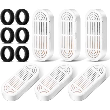 Lot de 6 filtres de rechange et éponges de préfiltration pour fontaine à eau automatique ZEKIRY pour chats et chiens (4 L/134 oz). Filtre à eau quadruple à remplacer. (1/5)