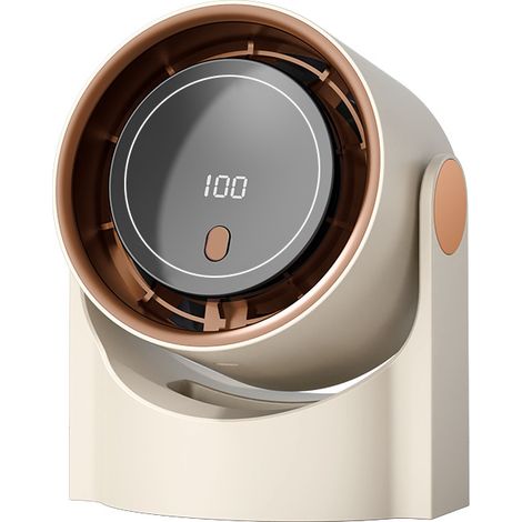 Ventilateur de Bureau USB Rechargeable avec Lumière LED, Ventilateur Silencieux et Puissant pour Étudiants, Bureau et Chambre